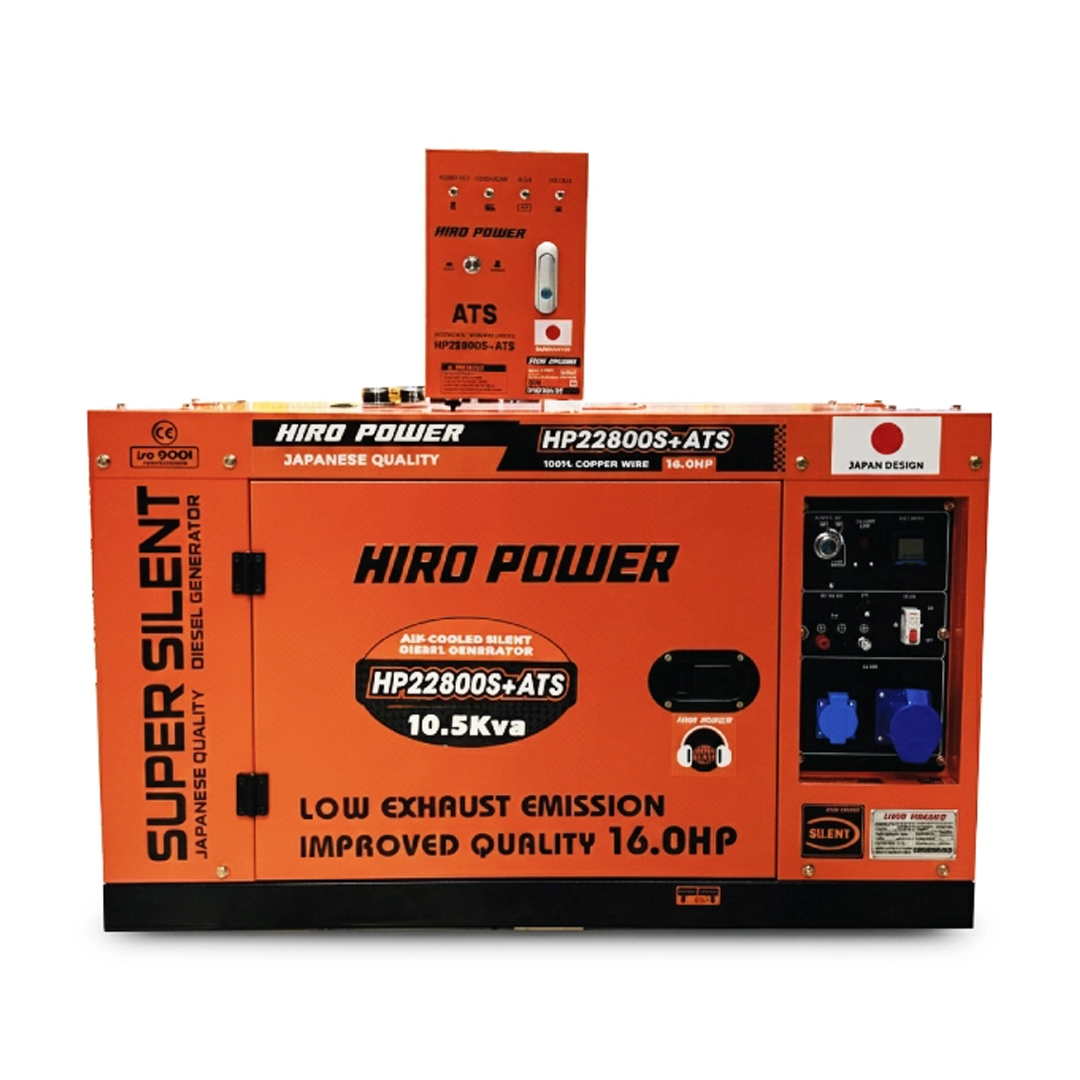 موتور برق سایلنت دیزلی هیرو پاور 8.5 کیلووات مدل HP22800S+ATS